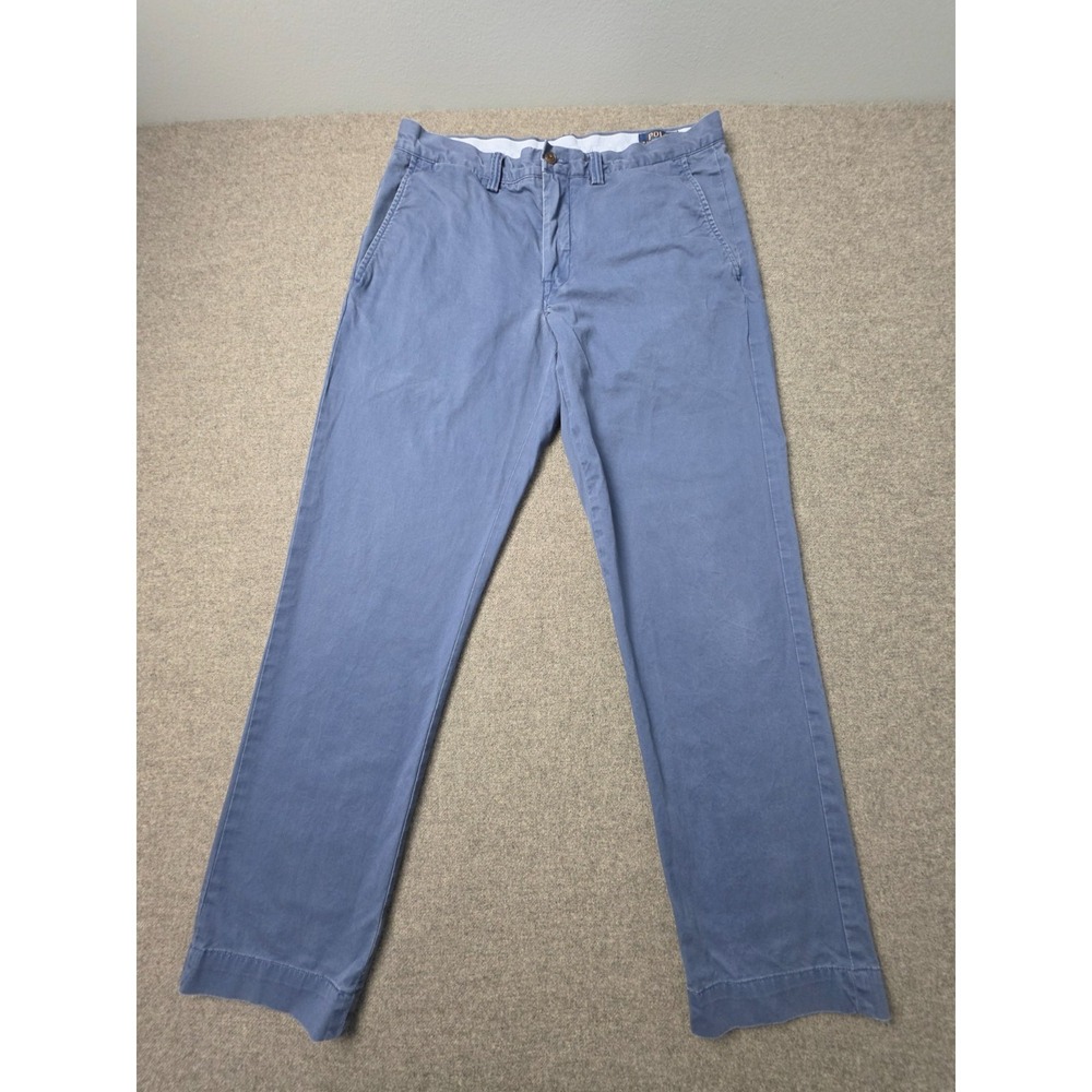 Polo Ralph Lauren Chino Pants Mens 32/30 Blue Stretch Slash Pocket Straight Fit